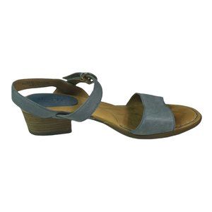 BORN Sandals Women's 9M - Light Blue Leather - Block Heel - Ankle Strap -Comfort
